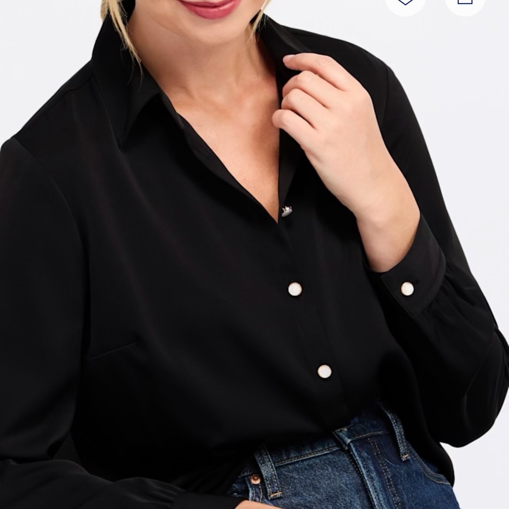 41 Hawthorn Black Button-Front Long-Sleeve Shirt - Picture 3 of 3